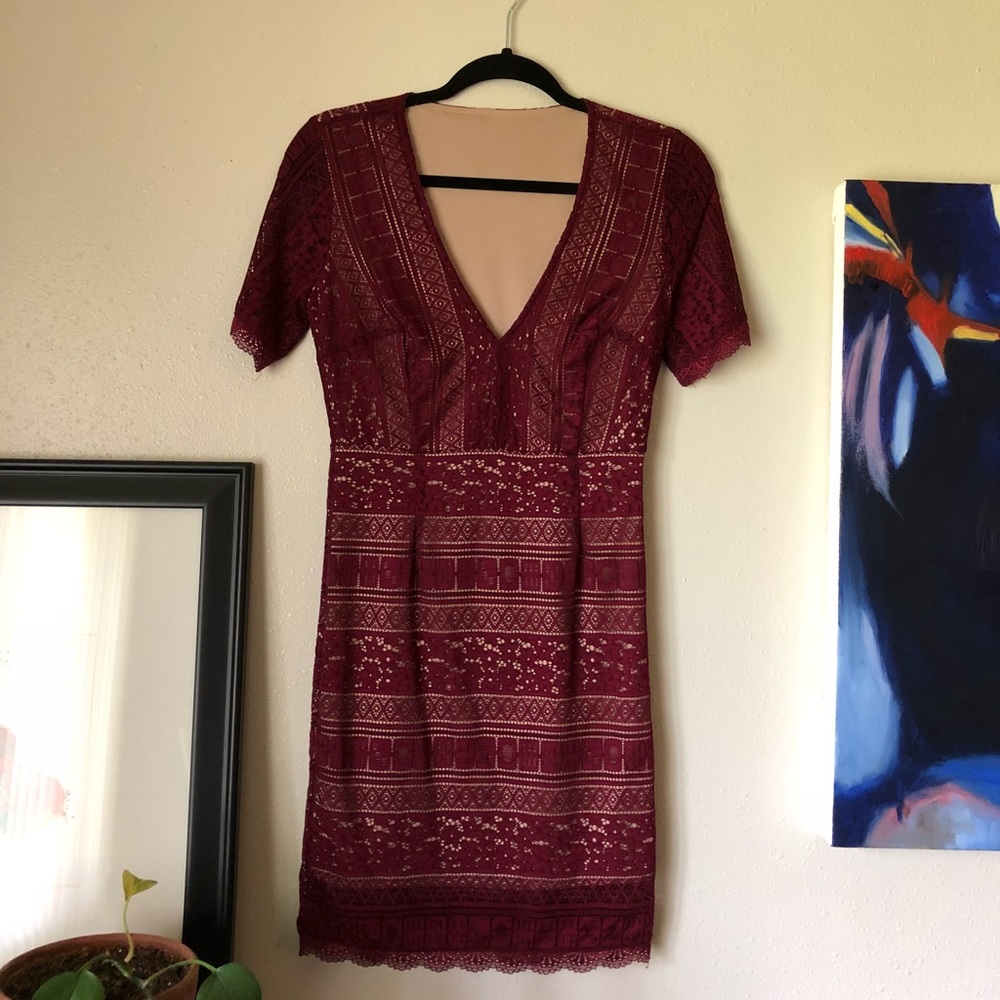 Red lace dress